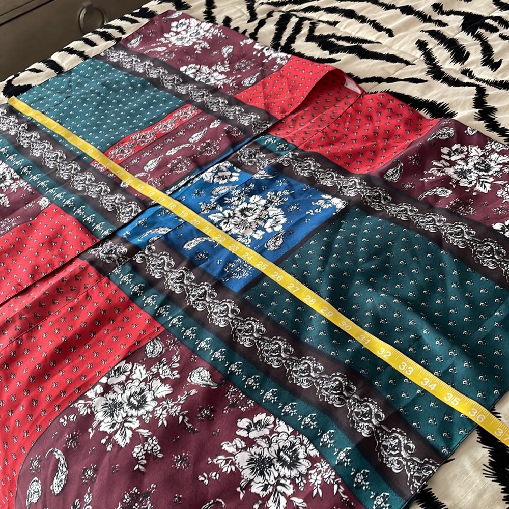 New Mon Cherry Silky Patchwork Kimono, One Size - image 6